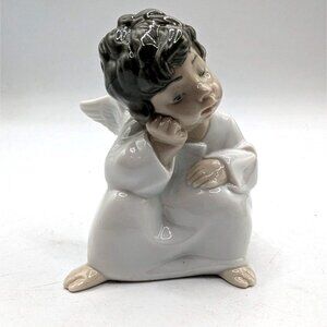 LLadro 4539 Angel Thinking Seated Cherub 4" Retired Figurine By Fulgencio Garcia